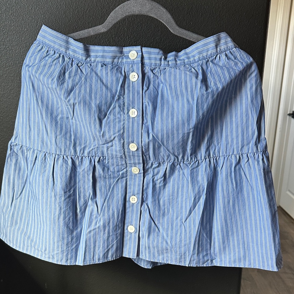 Madewell Blue Pinstripe Mini Skirt